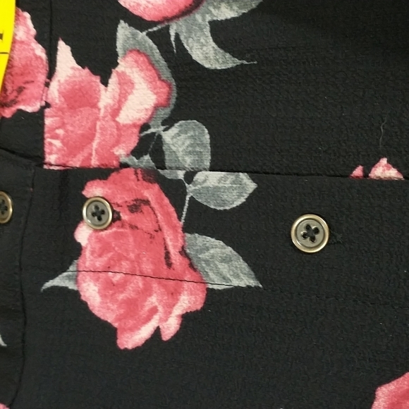 Knee Length Black Skirt with Red Roses - Plus size 3X - Button Front - NWT - Picture 3 of 12